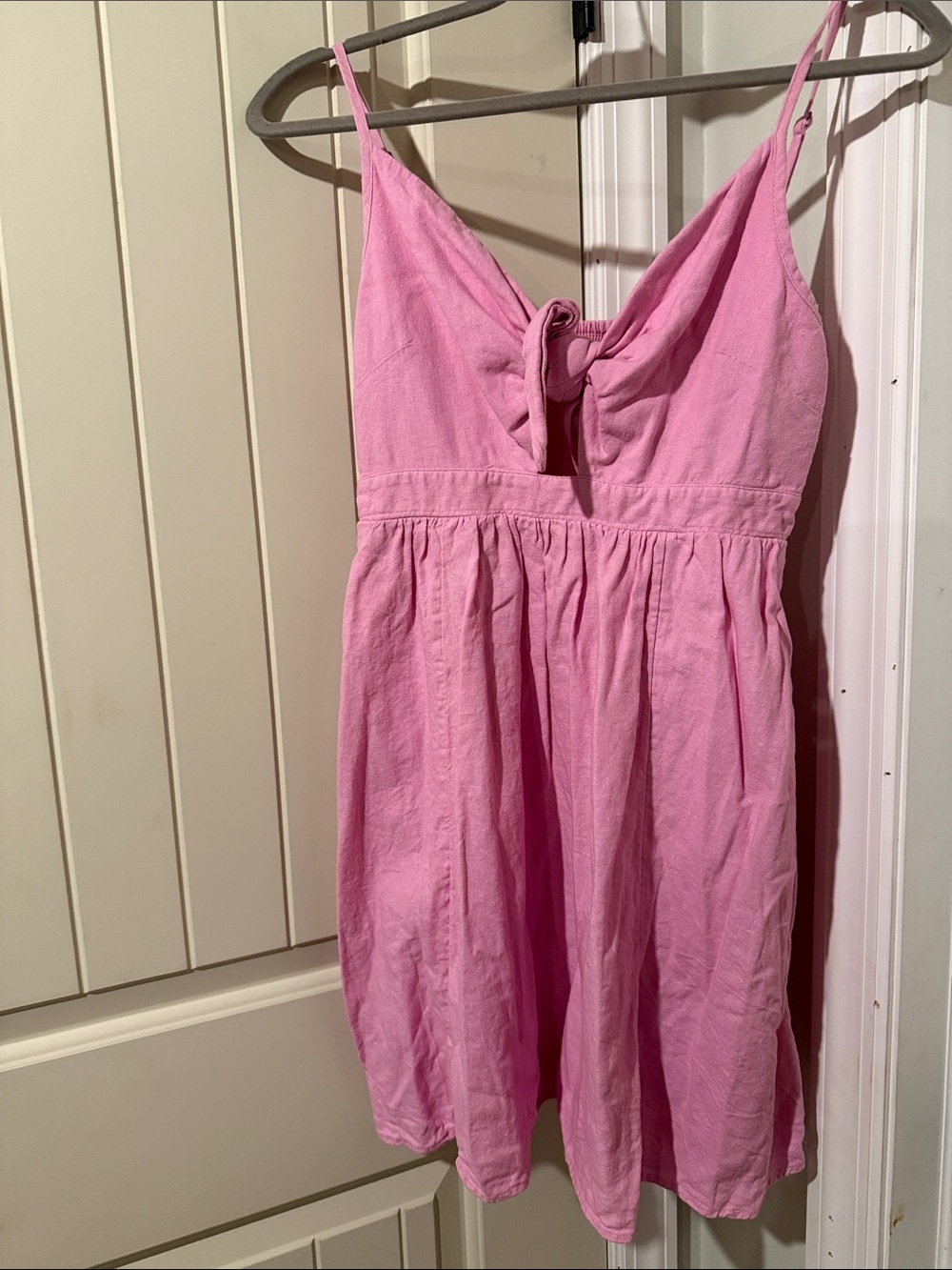 Pink Tie-Front Spaghetti Strap old navy Sundress